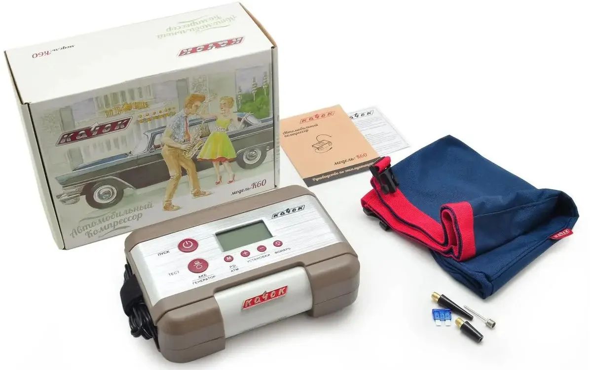 картинка Автомобильный компрессор Качок K60 35л/мин 0,75м от магазина бытовой техники и электроники «Тантал»