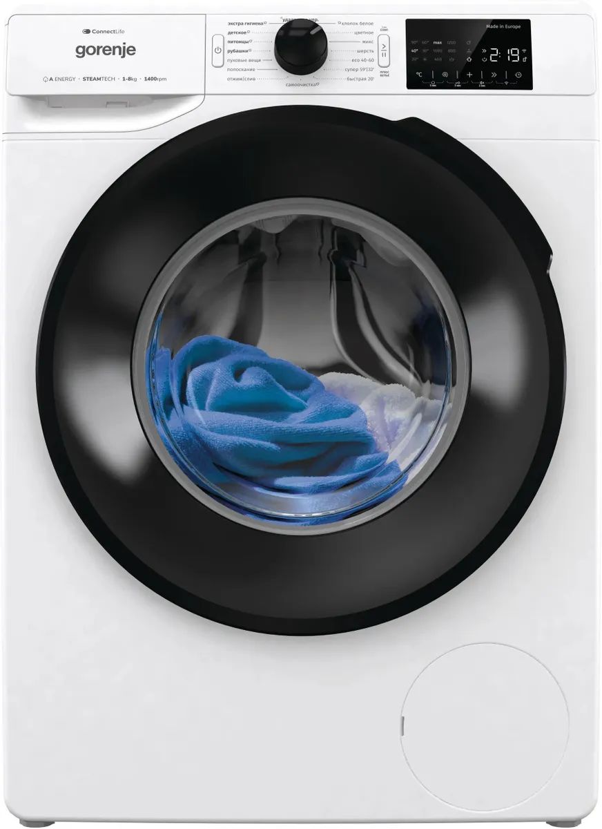 картинка Стиральная машина Gorenje WGPNEI84A1SW белый 8кг 1400 об/мин с паром от магазина бытовой техники и электроники «Тантал»