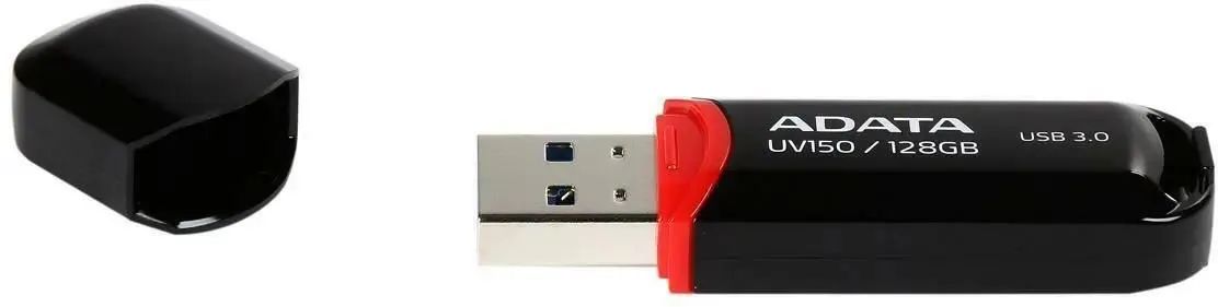 картинка Флеш диск 128Gb ADATA UV150 (AUV150-128G-RBK) USB3.0 черный от магазина бытовой техники и электроники «Тантал»